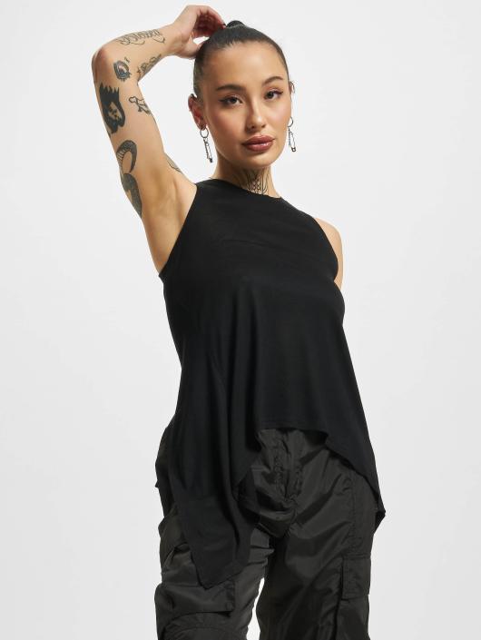 Urban Classics Tops sans manche Ladies HiLo Viscose noir